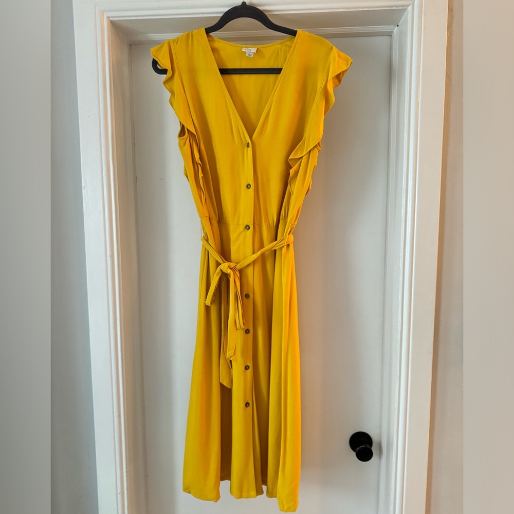 A New Day Yellow Midi Dress